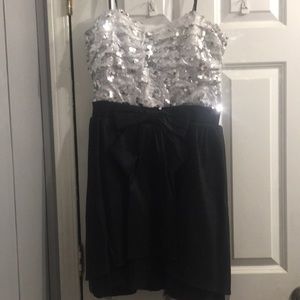 Black and silver homecoming dress